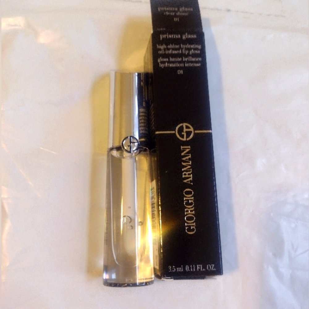 Armani Prisma Lip Gloss, Clear, NEW, Hydrating Lip Shine Giorgio Beauty